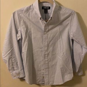 Lands End Boys 12 Striped Oxford Button Up Shirt
